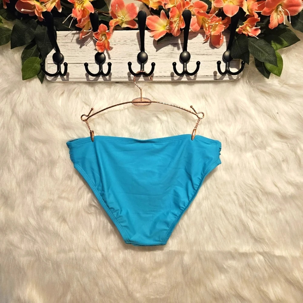 George Ocean Blue Ruched Bikini Bottoms - Picture 2 of 4